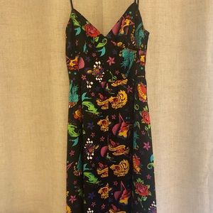 Betsey Johnson Silk Tattoo Swing Dress